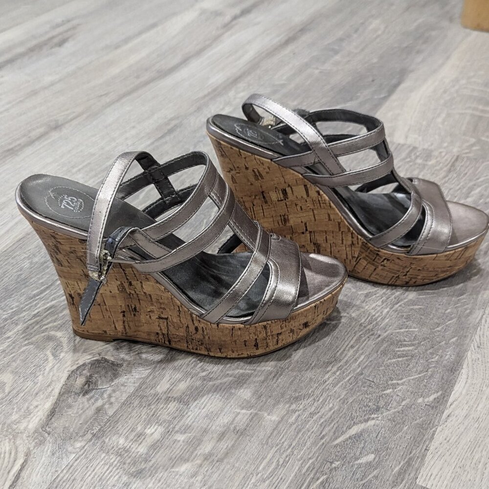 Silver Metallic Platform Sandals